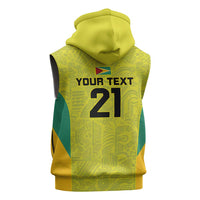 Golden Jaguars Football Custom Sleeveless Hoodie Proud of Guyana - Wonder Print Shop