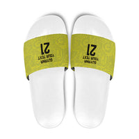 Golden Jaguars Football Custom Slide Sandals Proud of Guyana - Wonder Print Shop