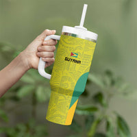 Golden Jaguars Football Custom Tumbler With Handle Proud of Guyana - Wonder Print Shop