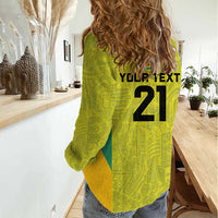 Golden Jaguars Football Custom Women Casual Shirt Proud of Guyana - Wonder Print Shop