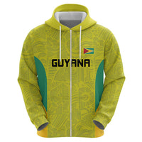 Golden Jaguars Football Custom Zip Hoodie Proud of Guyana - Wonder Print Shop