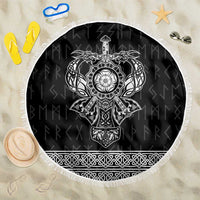 Vikings from Yorkshire Beach Blanket Black Spirit of Jorvik - Wonder Print Shop