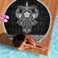 Vikings from Yorkshire Beach Blanket Black Spirit of Jorvik - Wonder Print Shop