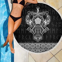 Vikings from Yorkshire Beach Blanket Black Spirit of Jorvik - Wonder Print Shop