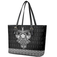 Vikings from Yorkshire Leather Tote Bag Black Spirit of Jorvik - Wonder Print Shop