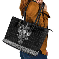 Vikings from Yorkshire Leather Tote Bag Black Spirit of Jorvik - Wonder Print Shop