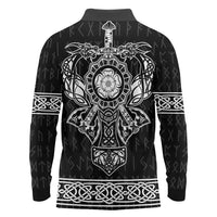 Vikings from Yorkshire Long Sleeve Polo Shirt Black Spirit of Jorvik - Wonder Print Shop