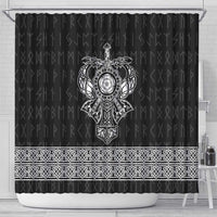Vikings from Yorkshire Shower Curtain Black Spirit of Jorvik - Wonder Print Shop