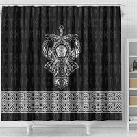 Vikings from Yorkshire Shower Curtain Black Spirit of Jorvik - Wonder Print Shop