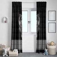 Vikings from Yorkshire Window Curtain Black Spirit of Jorvik - Wonder Print Shop