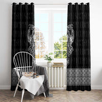 Vikings from Yorkshire Window Curtain Black Spirit of Jorvik - Wonder Print Shop