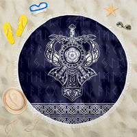 Vikings from Yorkshire Beach Blanket Blue Spirit of Jorvik - Wonder Print Shop