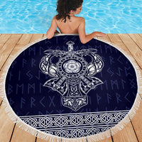 Vikings from Yorkshire Beach Blanket Blue Spirit of Jorvik - Wonder Print Shop