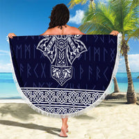 Vikings from Yorkshire Beach Blanket Blue Spirit of Jorvik - Wonder Print Shop