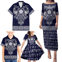 Vikings from Yorkshire Family Matching Puletasi and Hawaiian Shirt Blue Spirit of Jorvik - Wonder Print Shop