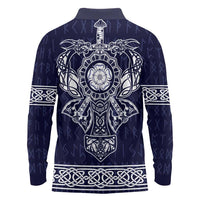 Vikings from Yorkshire Long Sleeve Polo Shirt Blue Spirit of Jorvik - Wonder Print Shop