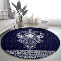 Vikings from Yorkshire Round Carpet Blue Spirit of Jorvik - Wonder Print Shop