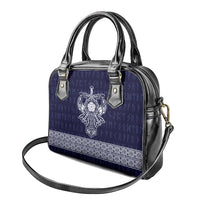 Vikings from Yorkshire Shoulder Handbag Blue Spirit of Jorvik - Wonder Print Shop