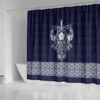 Vikings from Yorkshire Shower Curtain Blue Spirit of Jorvik - Wonder Print Shop