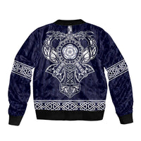 Vikings from Yorkshire Sleeve Zip Bomber Jacket Blue Spirit of Jorvik - Wonder Print Shop