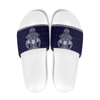 Vikings from Yorkshire Slide Sandals Blue Spirit of Jorvik - Wonder Print Shop