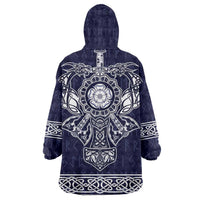 Vikings from Yorkshire Wearable Blanket Hoodie Blue Spirit of Jorvik - Wonder Print Shop