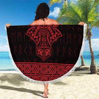 Vikings from Yorkshire Beach Blanket Red Spirit of Jorvik - Wonder Print Shop