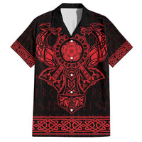 Vikings from Yorkshire Family Matching Off Shoulder Maxi Dress and Hawaiian Shirt Red Spirit of Jorvik - Wonder Print Shop