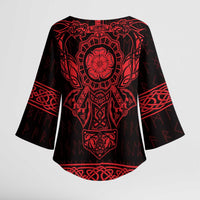 Vikings from Yorkshire Kimono Sleeve Blouse Red Spirit of Jorvik - Wonder Print Shop