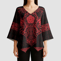Vikings from Yorkshire Kimono Sleeve Blouse Red Spirit of Jorvik - Wonder Print Shop