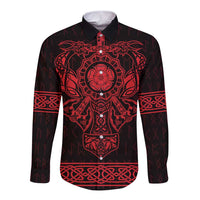 Vikings from Yorkshire Long Sleeve Button Shirt Red Spirit of Jorvik - Wonder Print Shop
