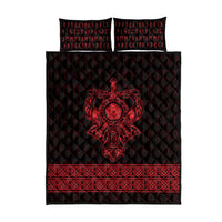 Vikings from Yorkshire Quilt Bed Set Red Spirit of Jorvik - Wonder Print Shop