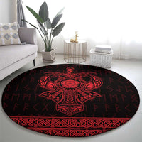 Vikings from Yorkshire Round Carpet Red Spirit of Jorvik - Wonder Print Shop