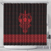 Vikings from Yorkshire Shower Curtain Red Spirit of Jorvik - Wonder Print Shop