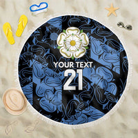 Custom Yorkshire Vikings Heritage Pride Beach Blanket White Rose of Yorkshire - Wonder Print Shop