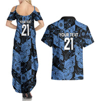Custom Yorkshire Vikings Heritage Pride Couples Matching Summer Maxi Dress and Hawaiian Shirt White Rose of Yorkshire - Wonder Print Shop