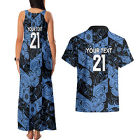 Custom Yorkshire Vikings Heritage Pride Couples Matching Tank Maxi Dress and Hawaiian Shirt White Rose of Yorkshire - Wonder Print Shop