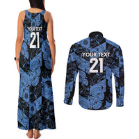 Custom Yorkshire Vikings Heritage Pride Couples Matching Tank Maxi Dress and Long Sleeve Button Shirt White Rose of Yorkshire - Wonder Print Shop