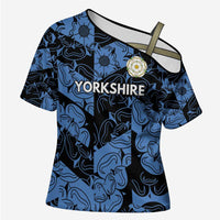 Custom Yorkshire Vikings Heritage Pride Cross Shoulder Shirt White Rose of Yorkshire - Wonder Print Shop