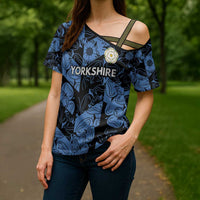 Custom Yorkshire Vikings Heritage Pride Cross Shoulder Shirt White Rose of Yorkshire - Wonder Print Shop