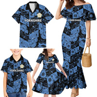 Custom Yorkshire Vikings Heritage Pride Family Matching Mermaid Dress and Hawaiian Shirt White Rose of Yorkshire - Wonder Print Shop
