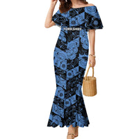 Custom Yorkshire Vikings Heritage Pride Family Matching Mermaid Dress and Hawaiian Shirt White Rose of Yorkshire - Wonder Print Shop