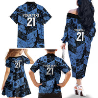 Custom Yorkshire Vikings Heritage Pride Family Matching Off The Shoulder Long Sleeve Dress and Hawaiian Shirt White Rose of Yorkshire - Wonder Print Shop