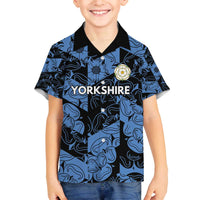 Custom Yorkshire Vikings Heritage Pride Family Matching Off The Shoulder Long Sleeve Dress and Hawaiian Shirt White Rose of Yorkshire - Wonder Print Shop