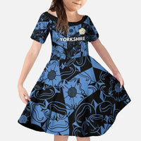 Custom Yorkshire Vikings Heritage Pride Family Matching Off Shoulder Maxi Dress and Hawaiian Shirt White Rose of Yorkshire - Wonder Print Shop