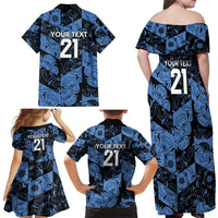 Custom Yorkshire Vikings Heritage Pride Family Matching Off Shoulder Maxi Dress and Hawaiian Shirt White Rose of Yorkshire - Wonder Print Shop