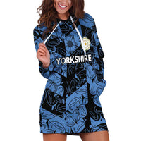 Custom Yorkshire Vikings Heritage Pride Hoodie Dress White Rose of Yorkshire - Wonder Print Shop