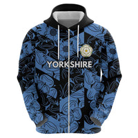 Custom Yorkshire Vikings Heritage Pride Zip Hoodie White Rose of Yorkshire - Wonder Print Shop