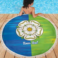 Yorkshire Heritage Personalized Beach Blanket East Yorkshire White Rose - Wonder Print Shop