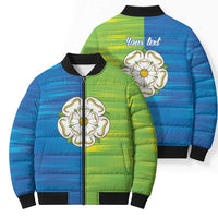 Yorkshire Heritage Personalized Bomber Puffer Jacket East Yorkshire White Rose - Wonder Print Shop